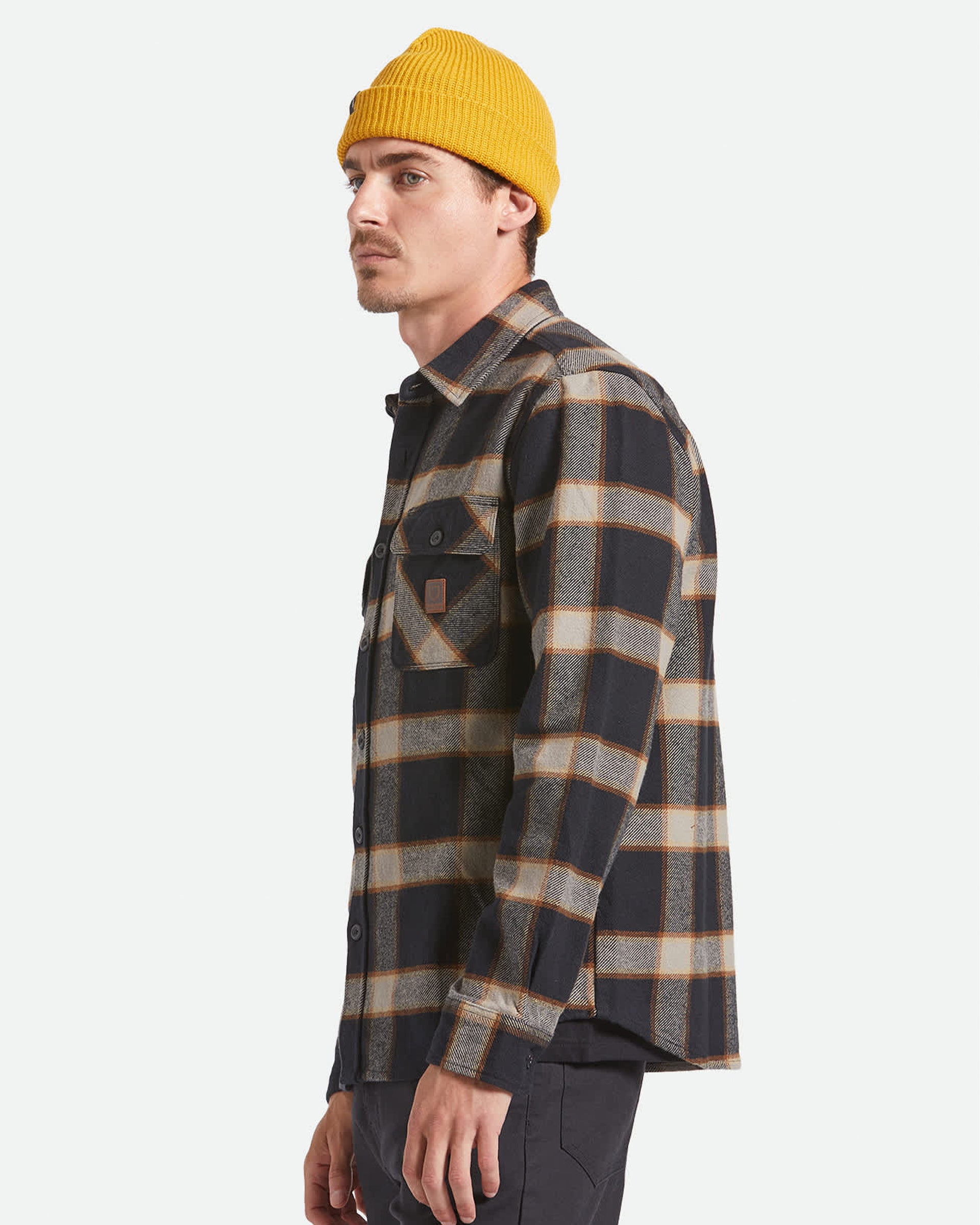 Brixton Bowery Heavyweight Flannel - Black/Cream