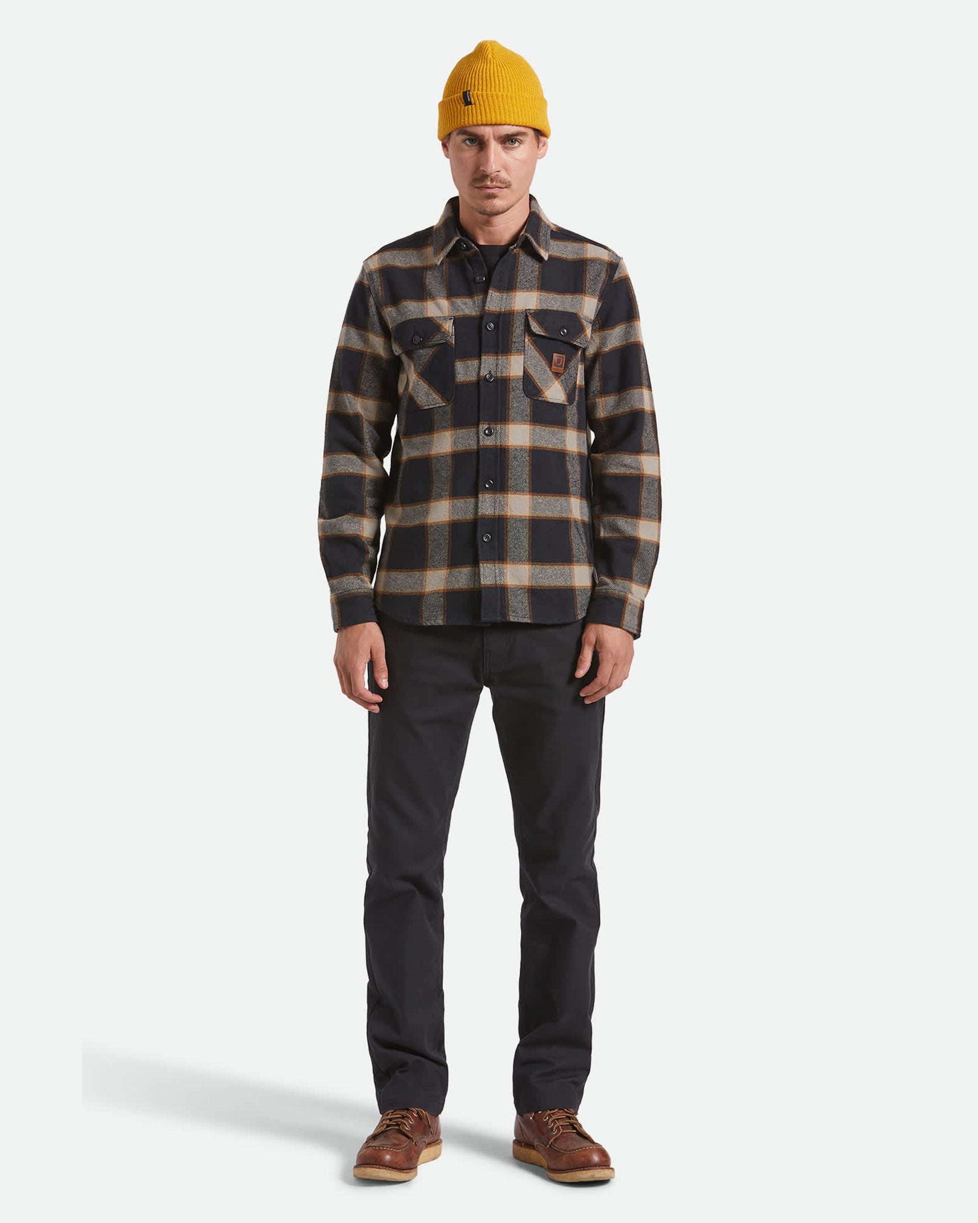 Brixton Bowery Heavyweight Flannel - Black/Cream
