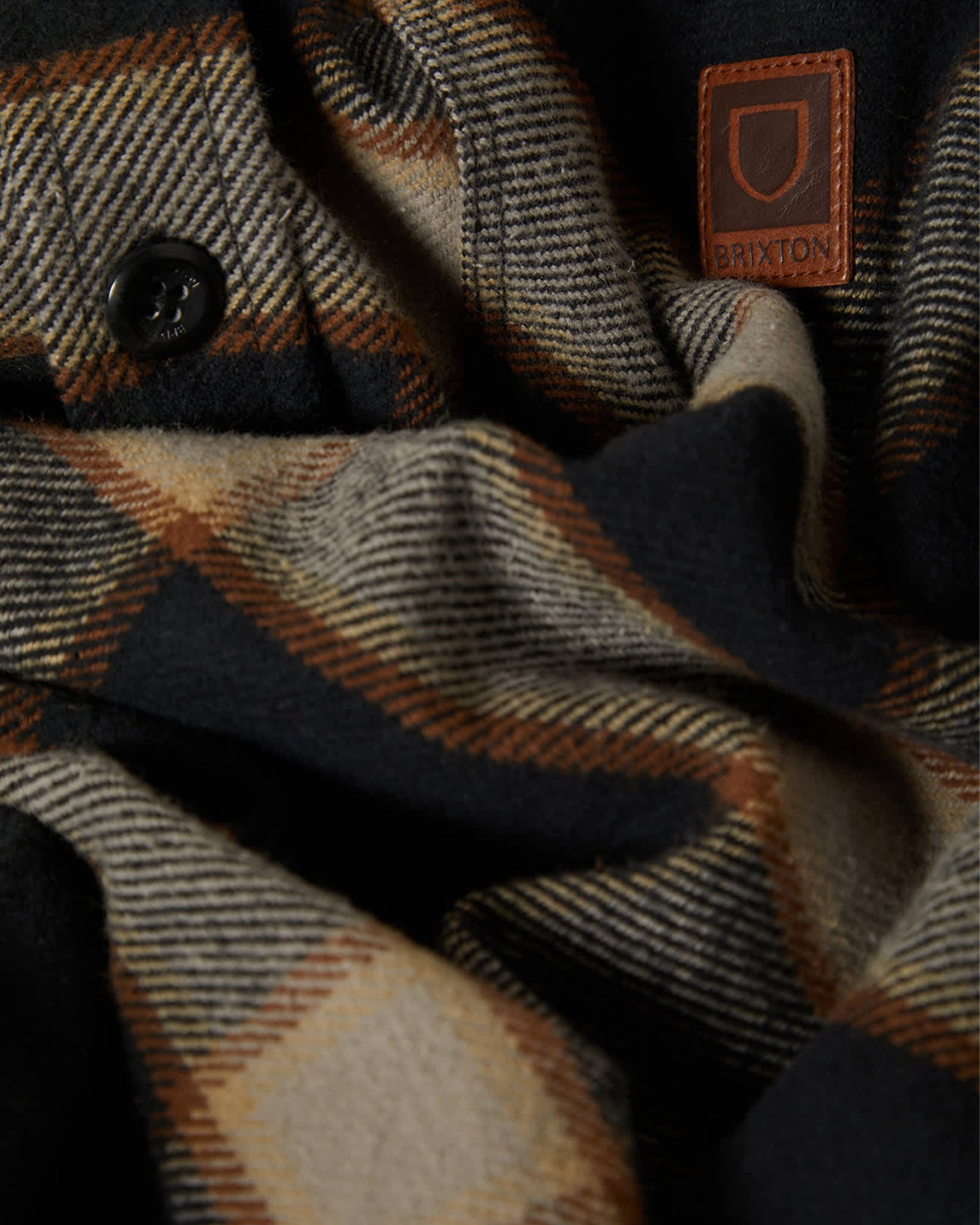 Brixton Bowery Heavyweight Flannel - Black/Cream