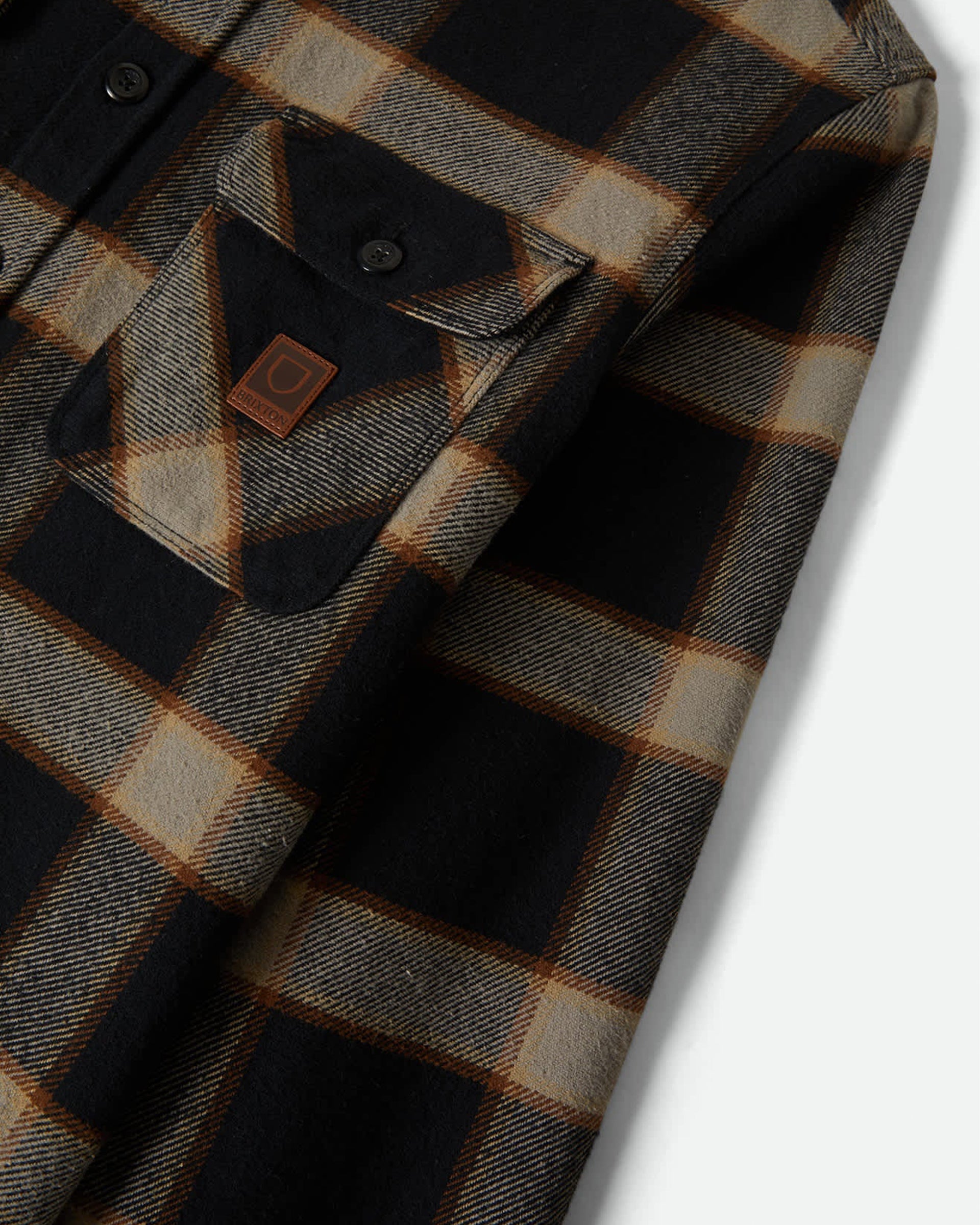 Brixton Bowery Heavyweight Flannel - Black/Cream