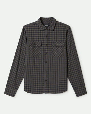 Brixton Bowery Lightweight Ultra Soft Long Sleeve Flannel - Charcoal/Ray/Flower/Black