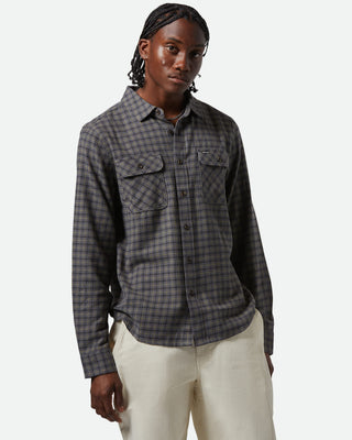 Brixton Bowery Lightweight Ultra Soft Long Sleeve Flannel - Charcoal/Ray/Flower/Black