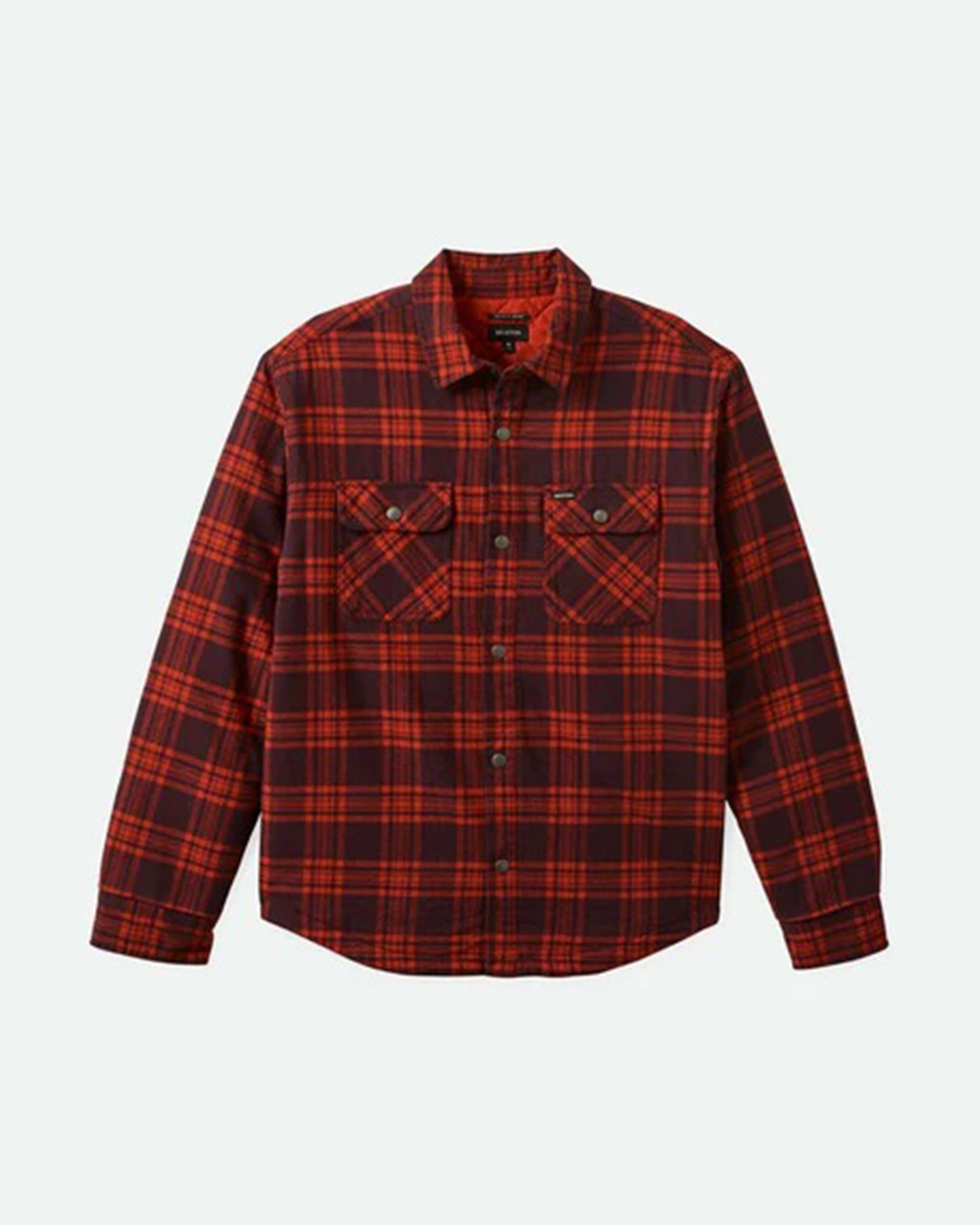 Brixton Bowery Quilted Long Sleeve Flannel - Bright Red/Mahogandy