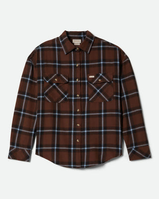 Brixton Women's Bowery Vintage Overshirt - Pinecone Brown/Black/Borrowed Blue