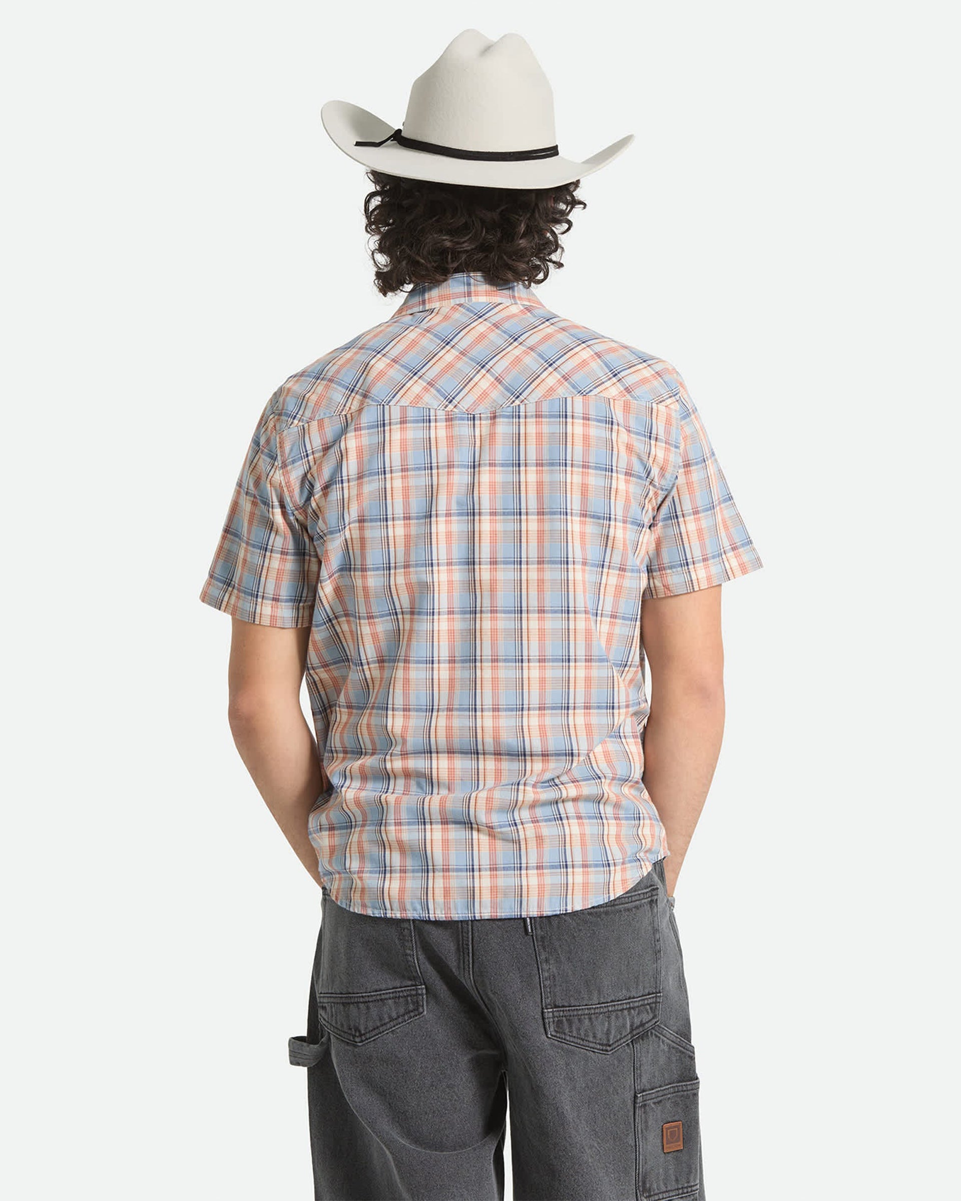 Brixton Breezy Wayne Short Sleeve Shirt - Blue Multi Plaid