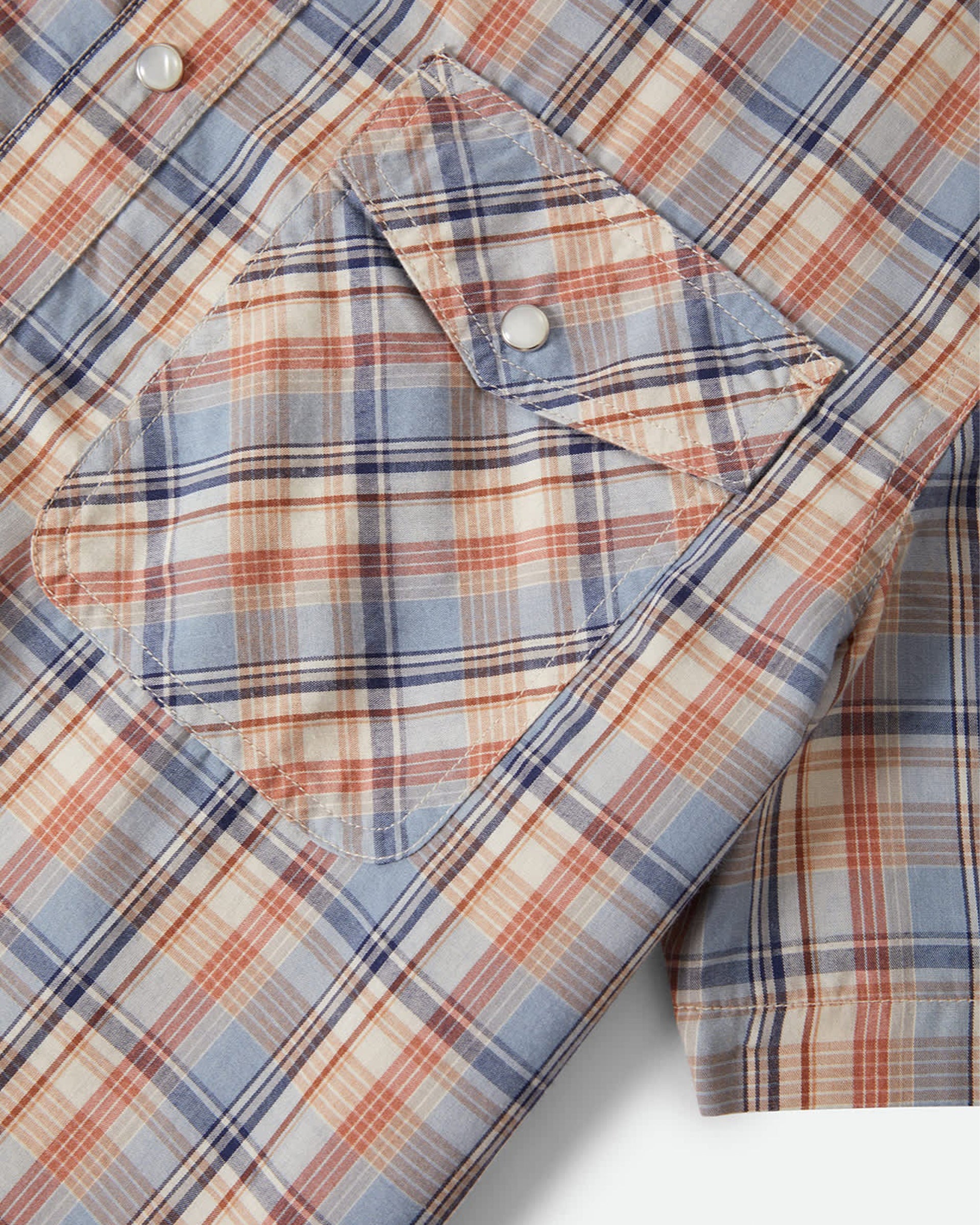 Brixton Breezy Wayne Short Sleeve Shirt - Blue Multi Plaid