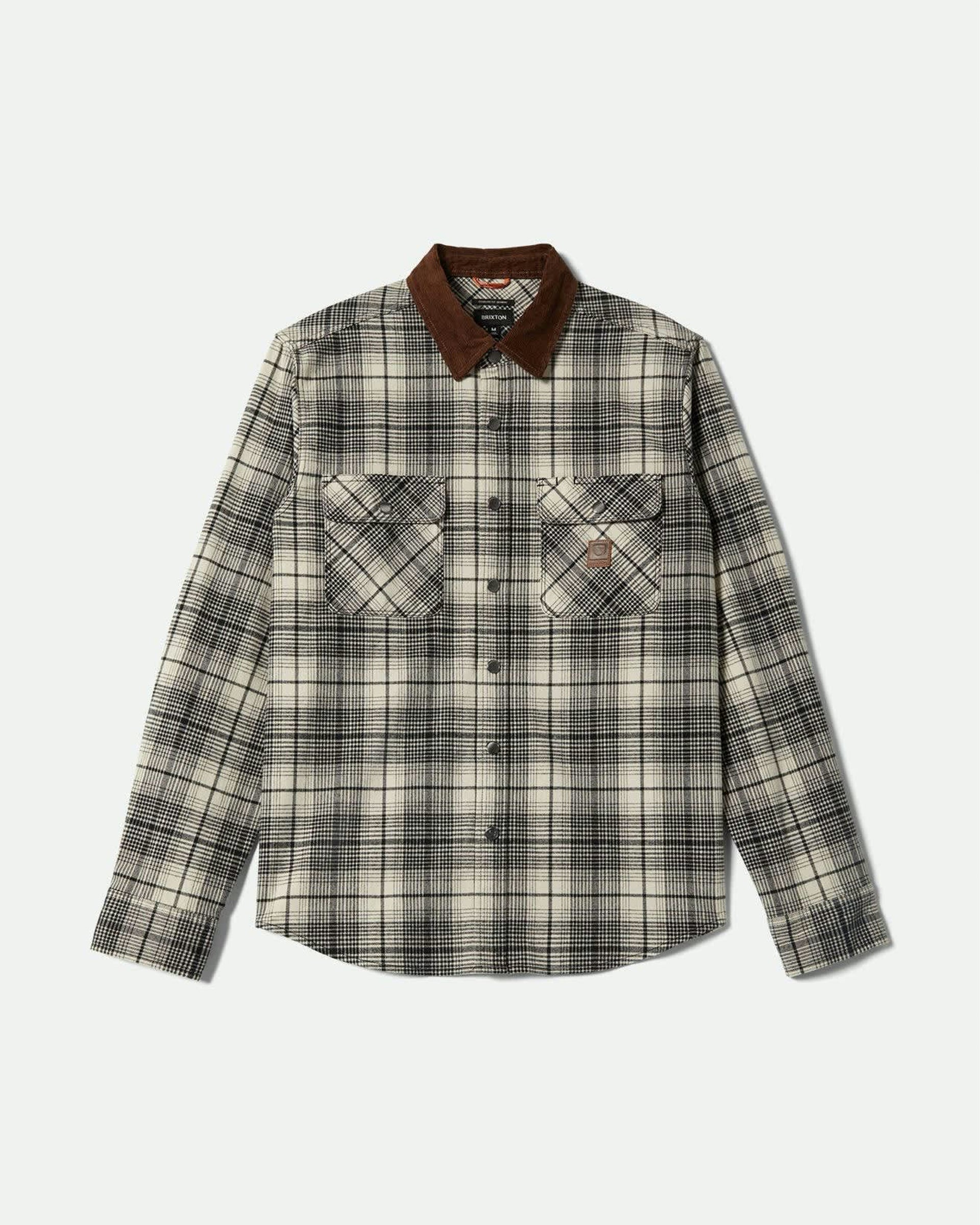 Brixton Builders Bowery Performance Flannel - Off White/Black