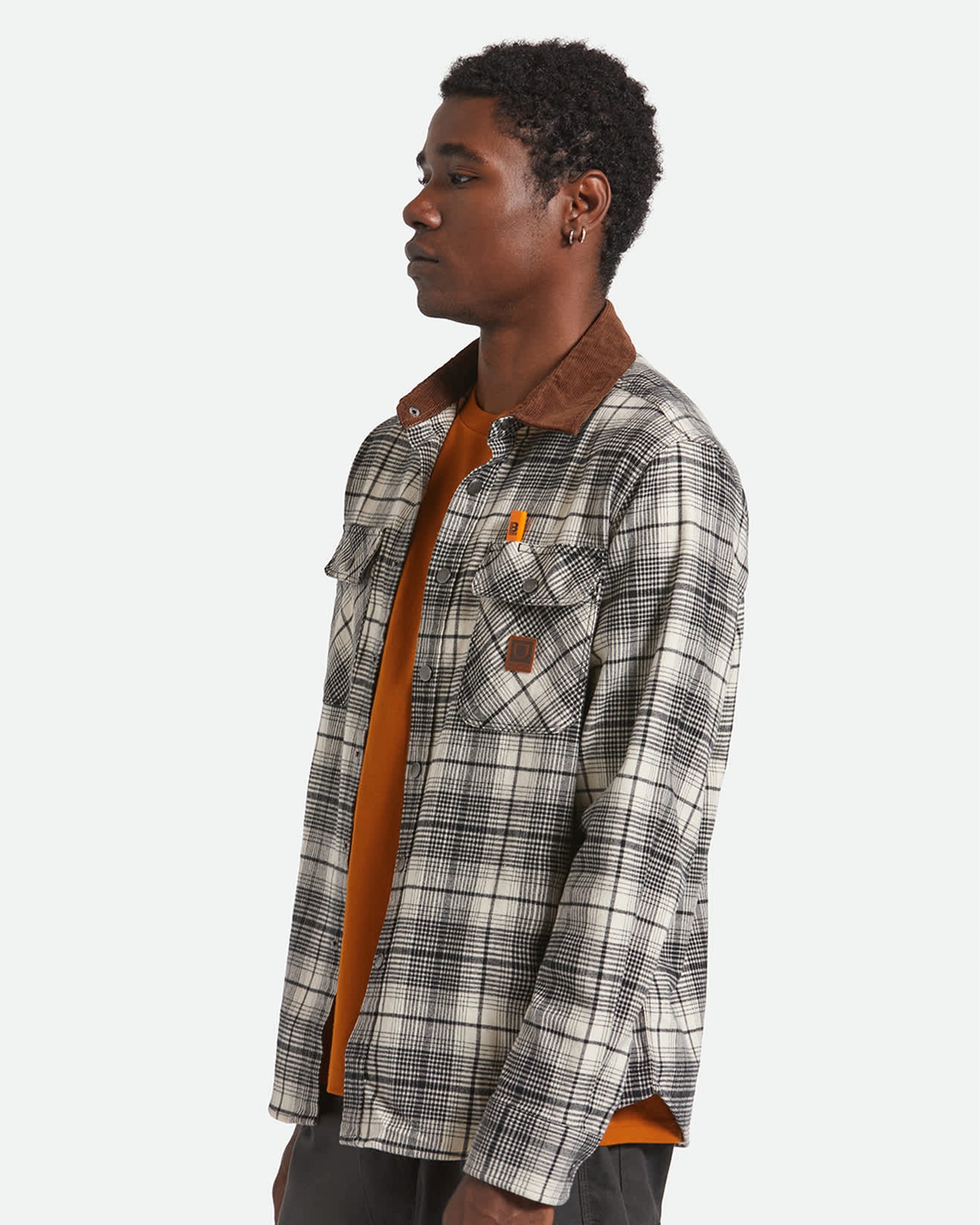 Brixton Builders Bowery Performance Flannel - Off White/Black