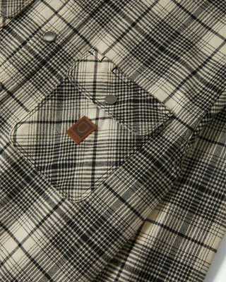 Brixton Builders Bowery Performance Flannel - Off White/Black
