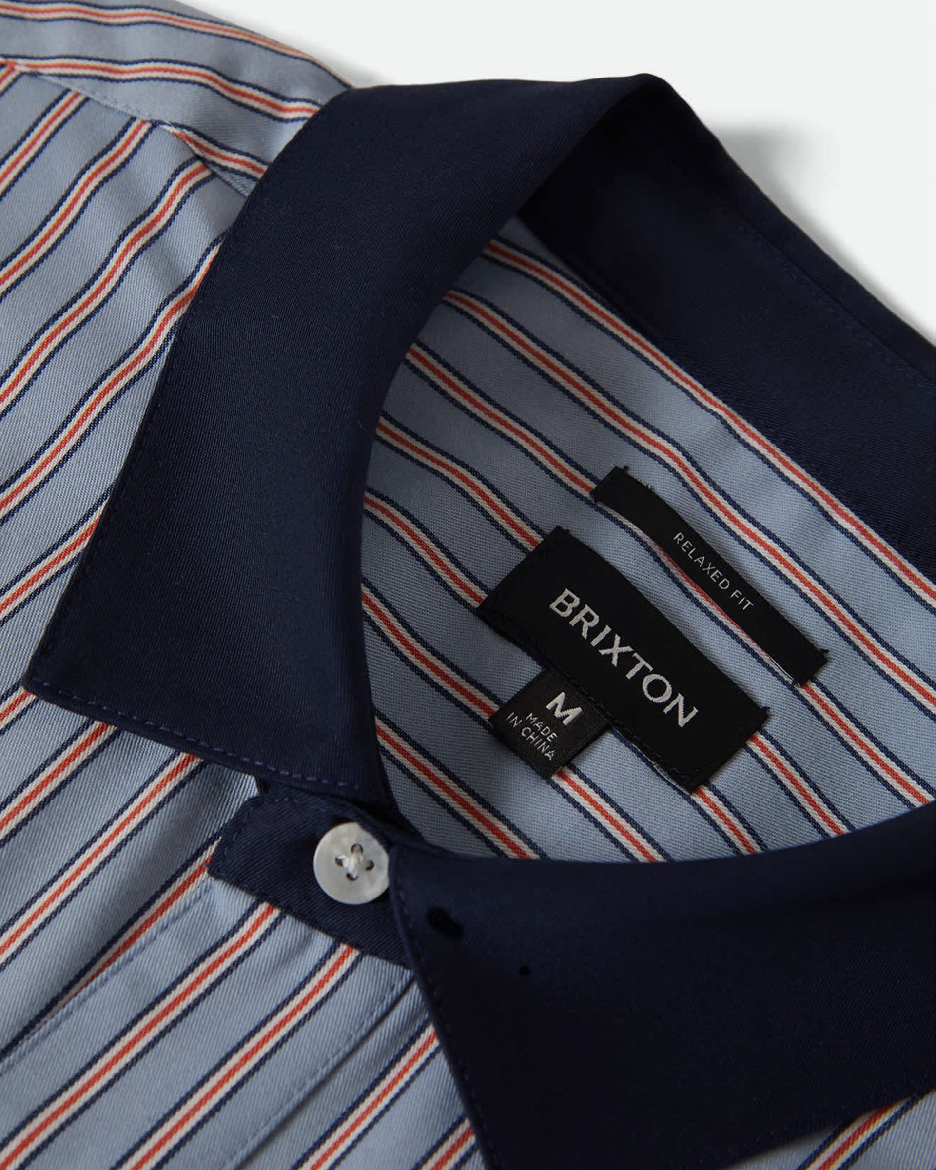 Brixton Builders Olson Short Sleeve Shirt - Blue Aura Stripe