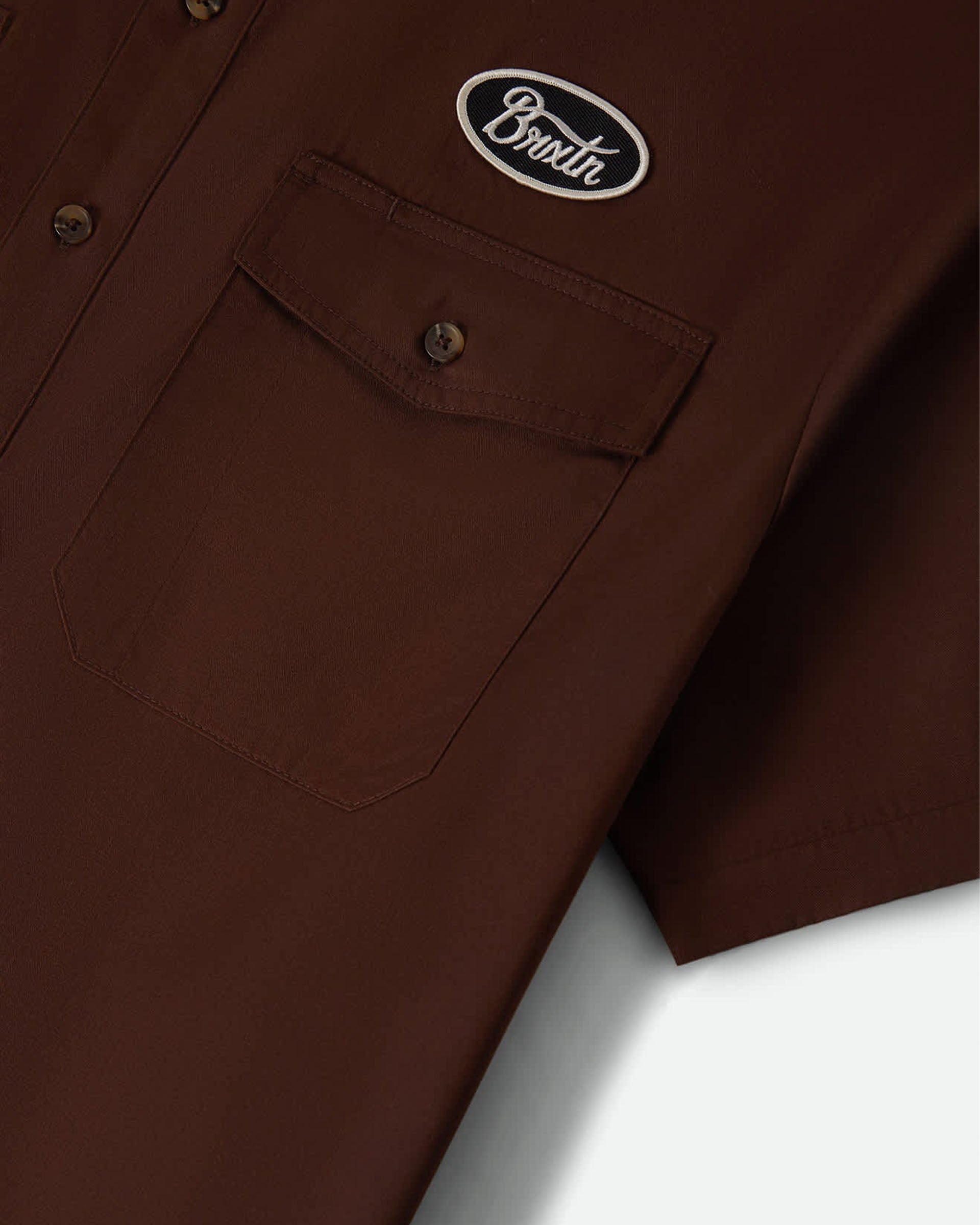 Brixton Builders Olson Short Sleeve Shirt - Chocolate