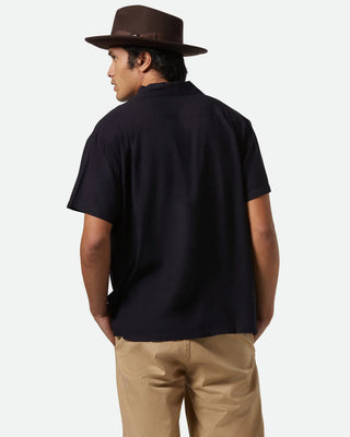 Brixton Bunker Short Sleeve Camp Collar Shirt - Black