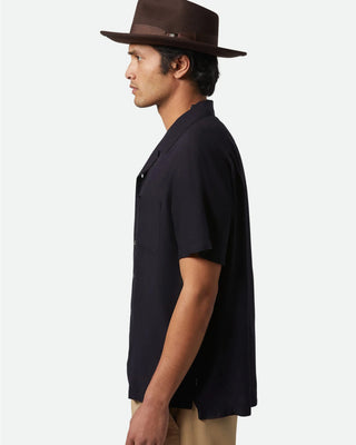 Brixton Bunker Short Sleeve Camp Collar Shirt - Black