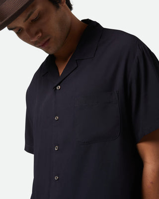 Brixton Bunker Short Sleeve Camp Collar Shirt - Black