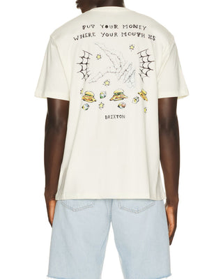 Brixton x Burger She Wrote Short Sleeve T-Shirt - Natural