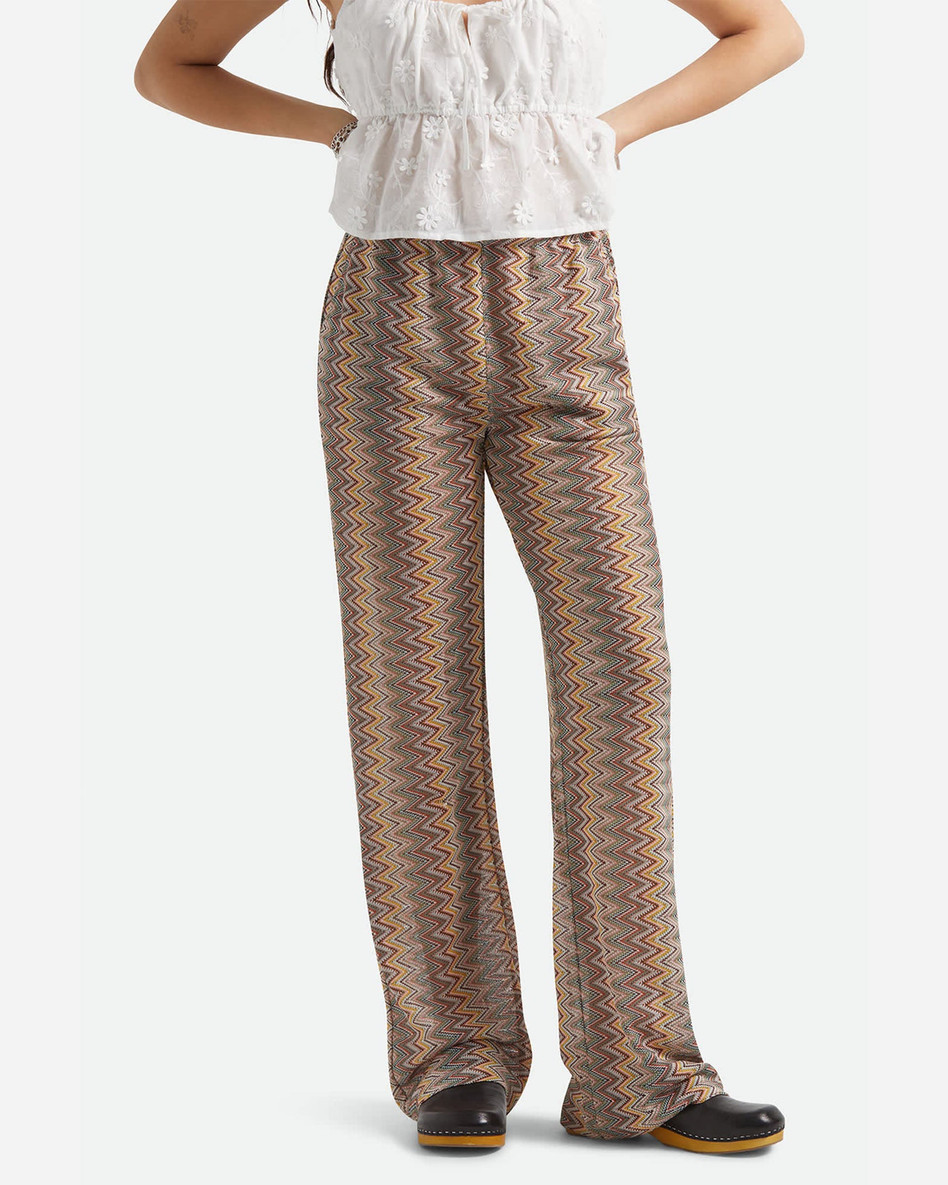 Brixton Women's The Cabana Mesh Lounge Pant - Multi Color Zigzag