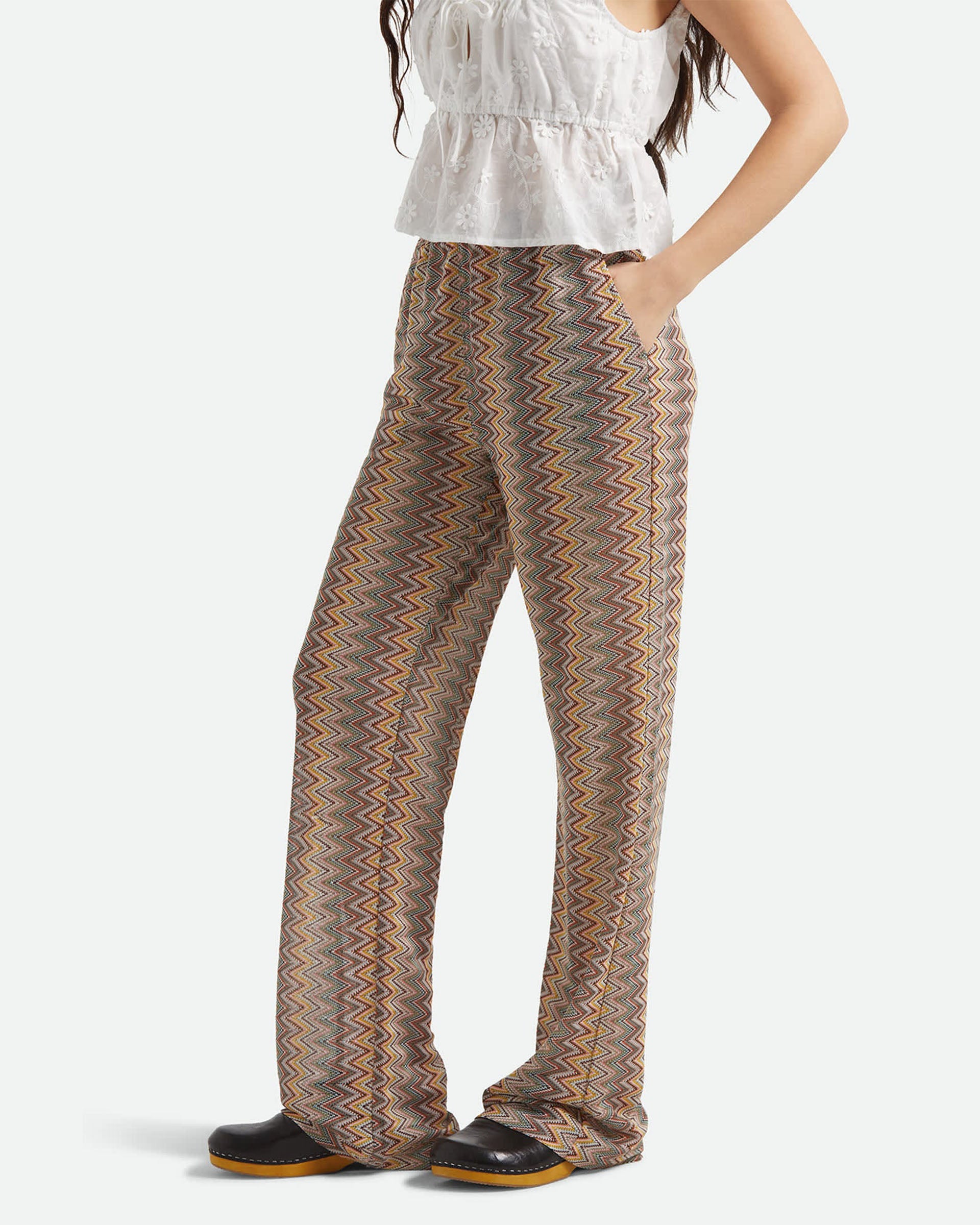 Brixton Women's The Cabana Mesh Lounge Pant - Multi Color Zigzag