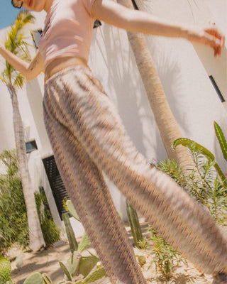 Brixton Women's The Cabana Mesh Lounge Pant - Multi Color Zigzag