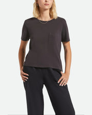 Women's Carefree Organic Garment Dye Perfect S/S T-Shirt - Black