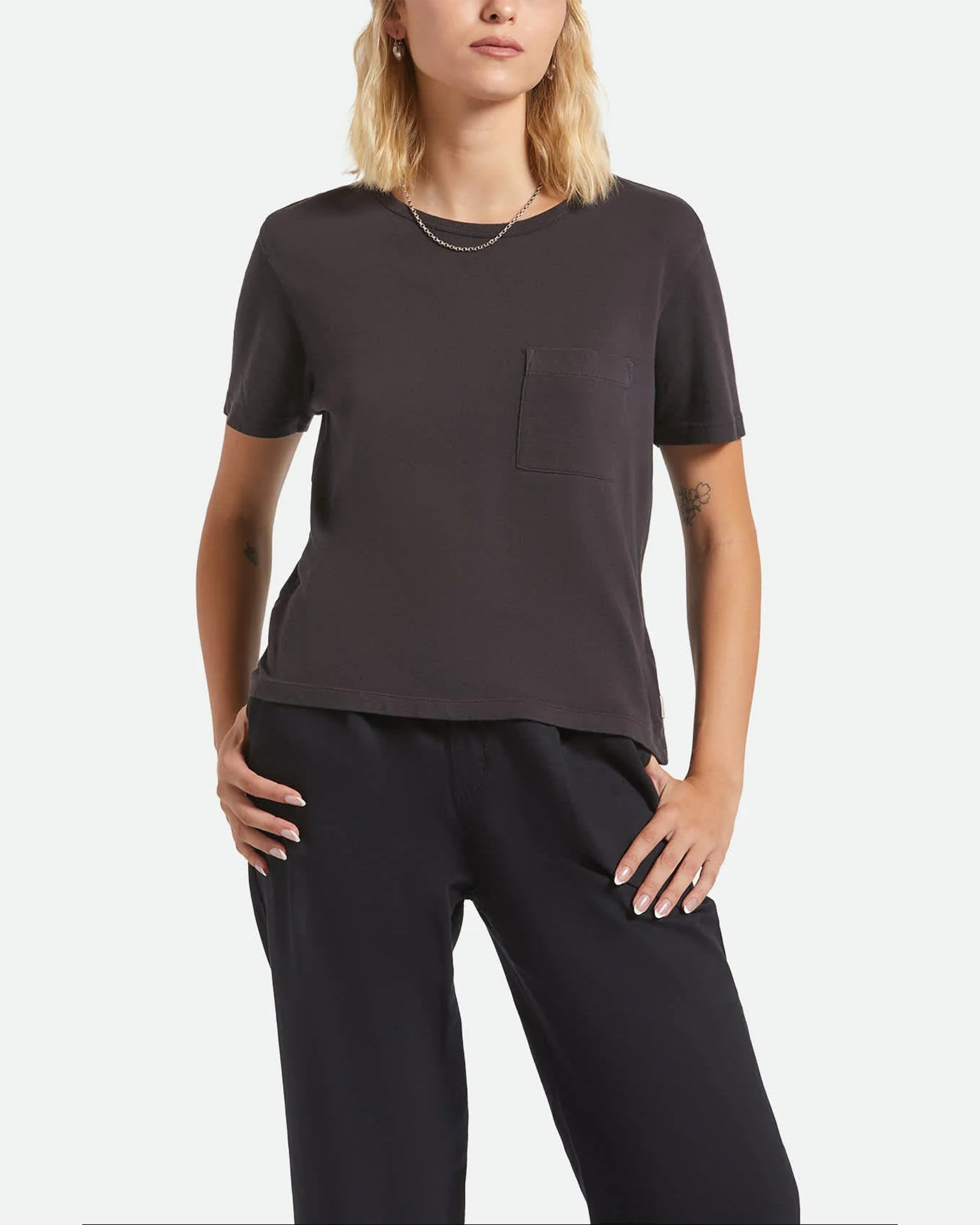Women's Carefree Organic Garment Dye Perfect S/S T-Shirt - Black