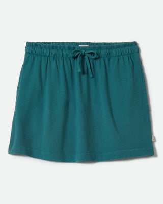 Brixton Women's Carefree Organic Garment Dye Lounge Skirt - Washed Mediterranean Teal