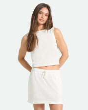 Brixton Women's Carefree Organic Garment Dye Cropped Tank - Off White