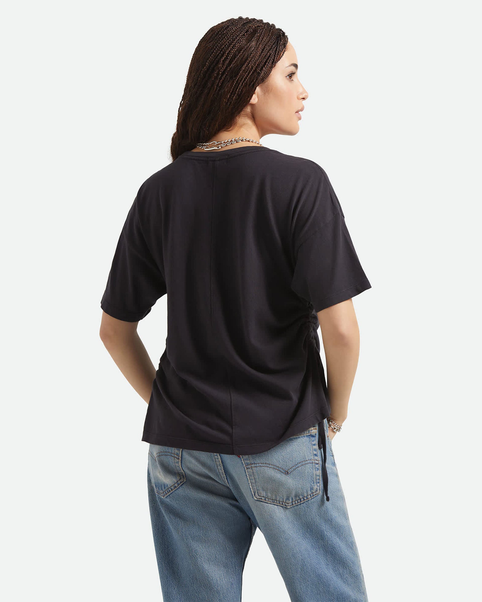 Brixton Women's Carefree Organic Garment Dye Cinch T-Shirt - Black