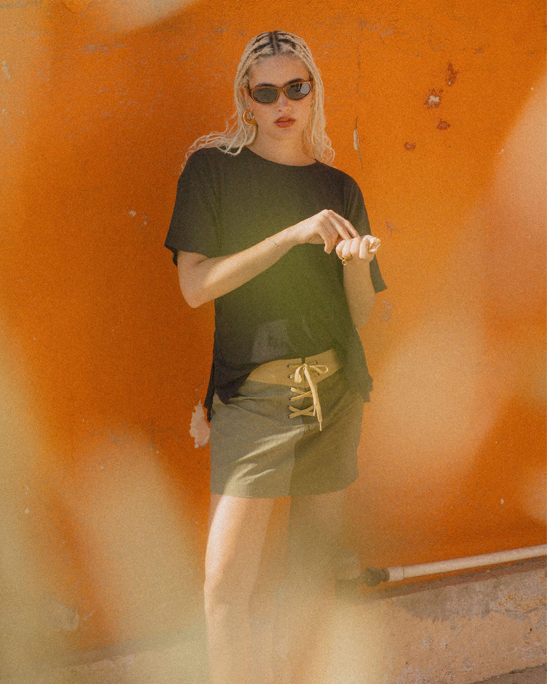 Brixton Women's Carefree Organic Garment Dye Cinch T-Shirt - Black