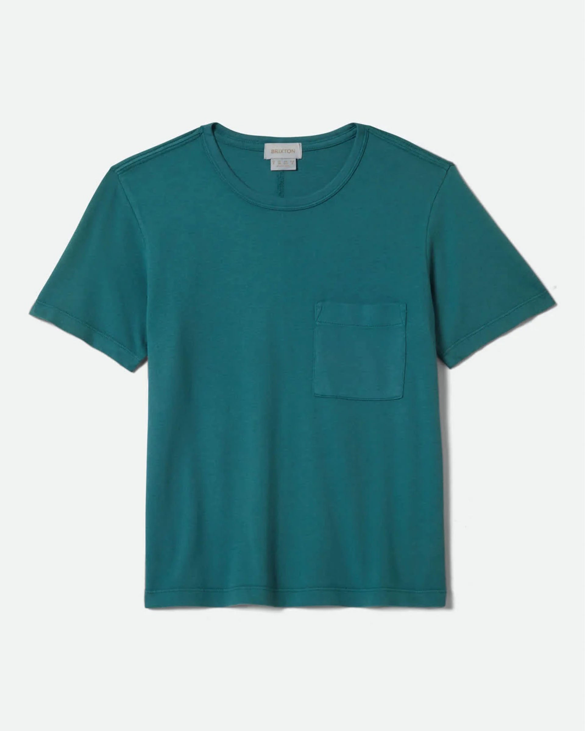Brixton Women's Carefree Organic Garment Dye Perfect T-Shirt - Washed Mediterranean Teal
