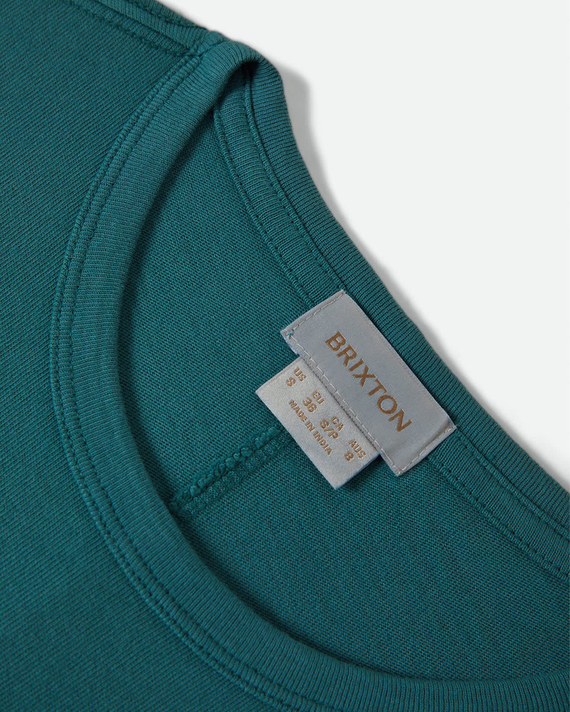 Brixton Women's Carefree Organic Garment Dye Perfect T-Shirt - Washed Mediterranean Teal