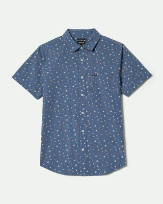 Brixton Charter Print Short Sleeve Shirt - Bering Sea/Micro Floral