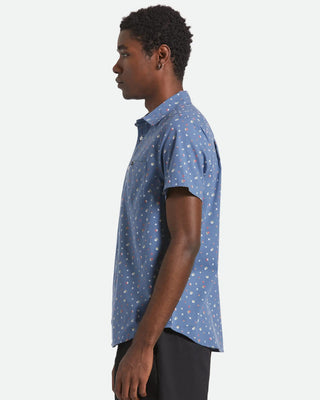 Brixton Charter Print Short Sleeve Shirt - Bering Sea/Micro Floral