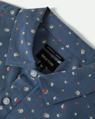 Brixton Charter Print Short Sleeve Shirt - Bering Sea/Micro Floral