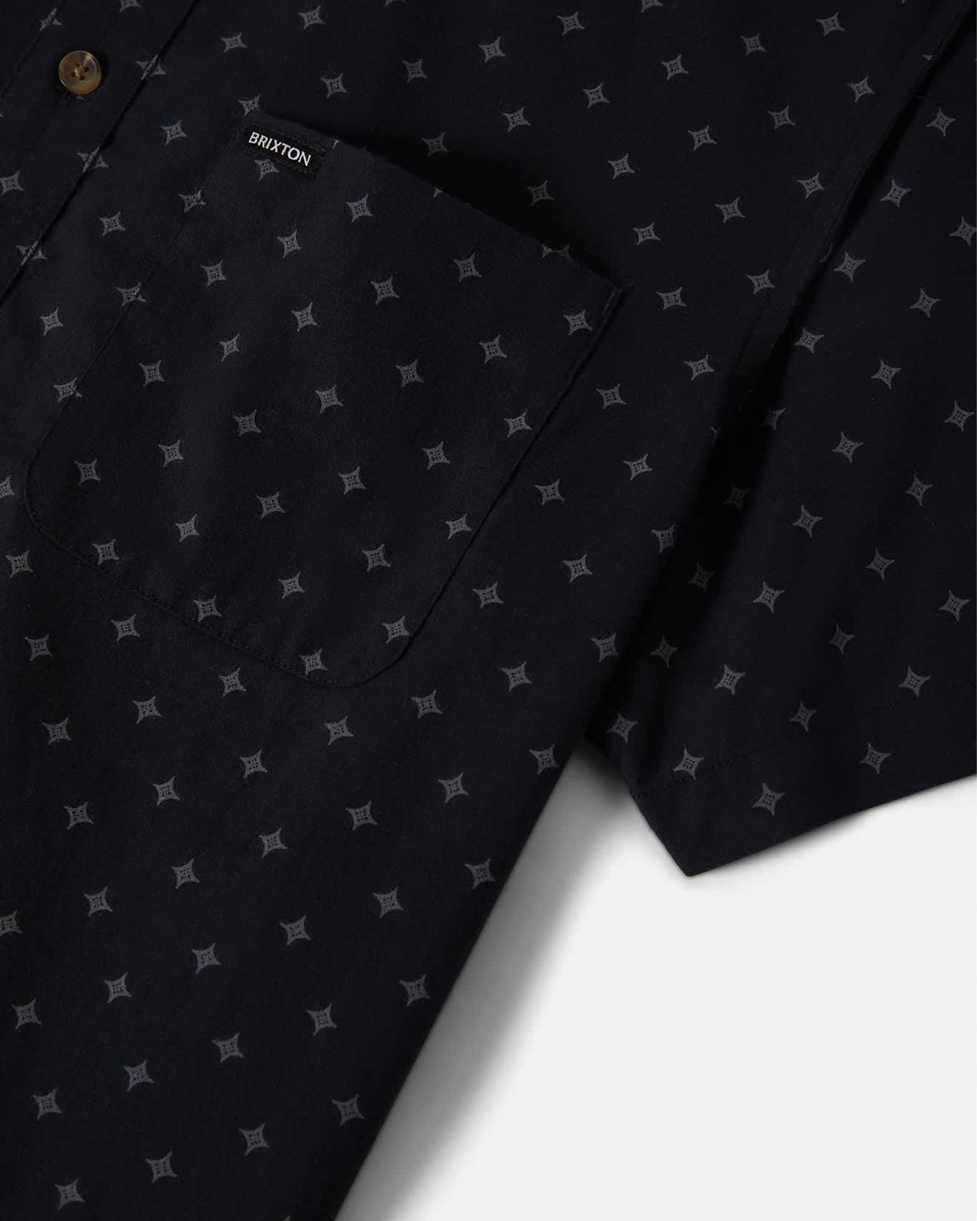 Brixton Charter Print Short Sleeve Shirt - Future Grey Diamond Tile