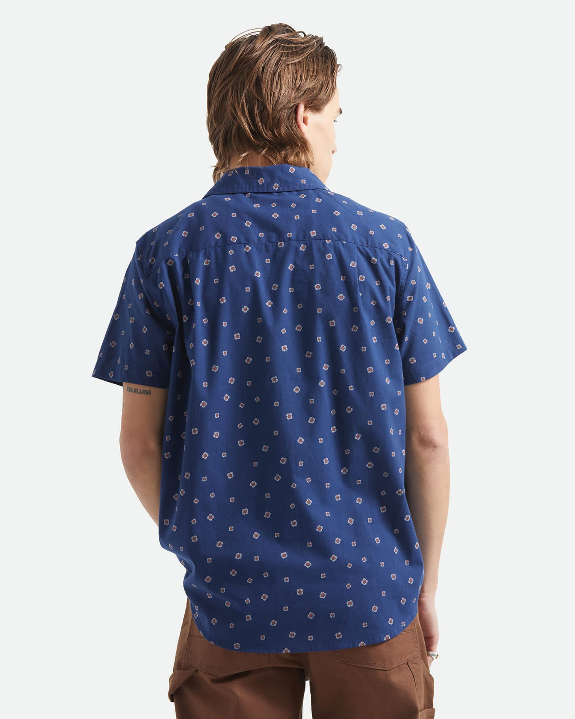 Brixton Charter Print S/S Shirt - Midnight Blue Geo