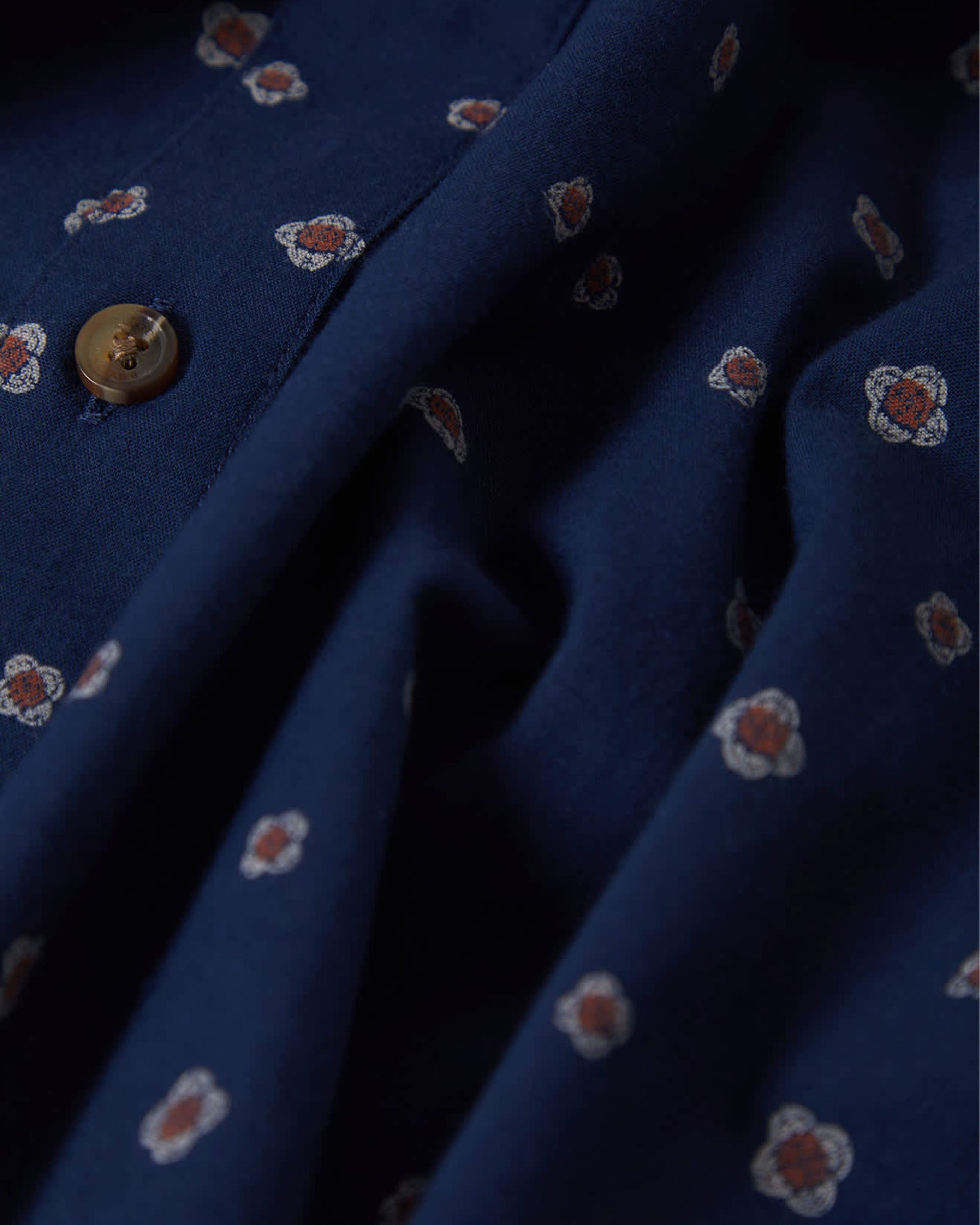 Brixton Charter Print S/S Shirt - Midnight Blue Geo