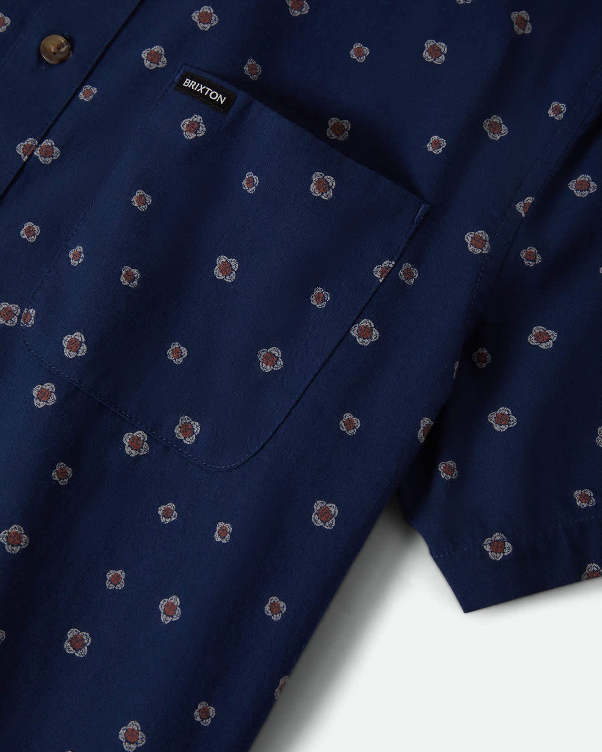 Brixton Charter Print S/S Shirt - Midnight Blue Geo