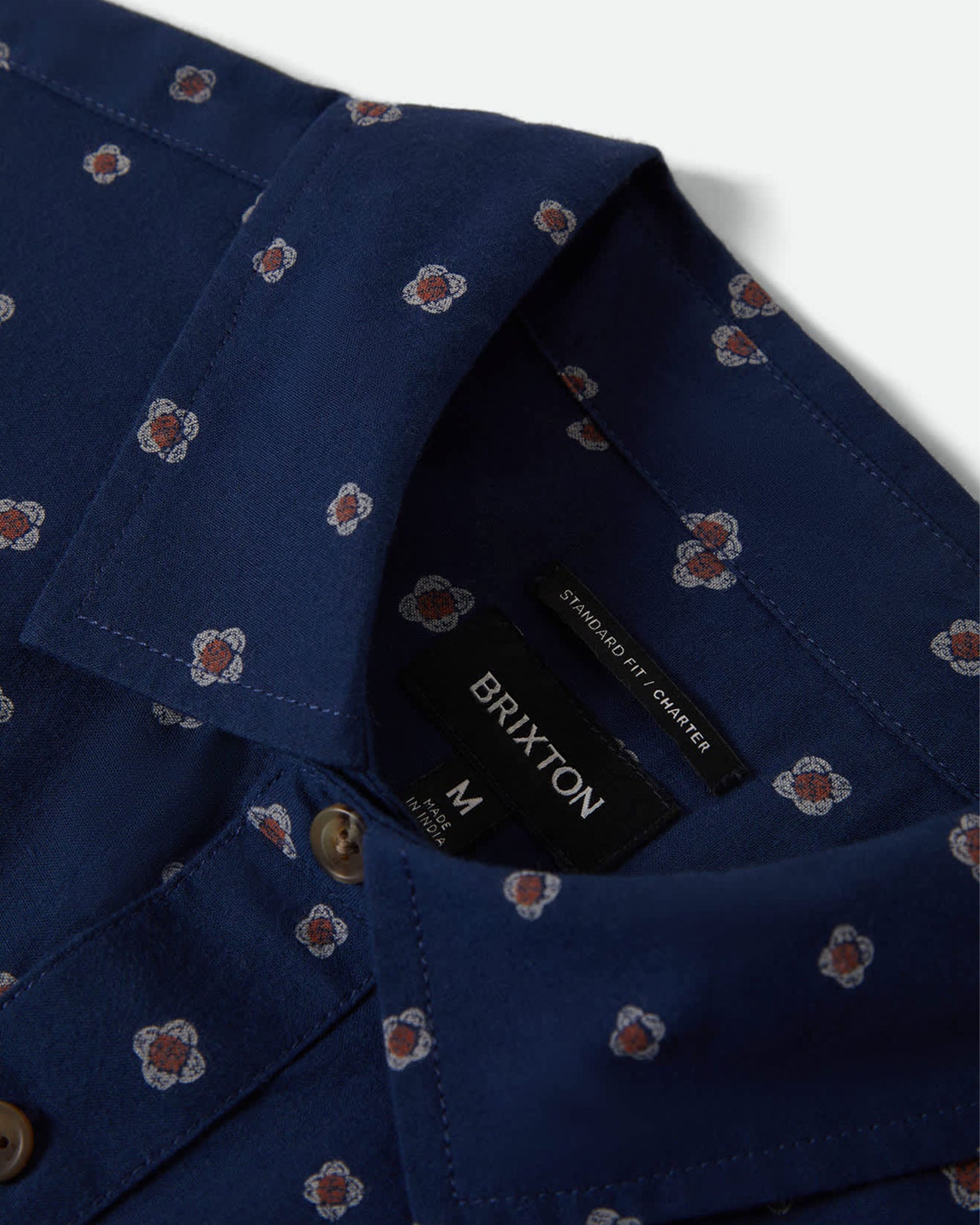 Brixton Charter Print S/S Shirt - Midnight Blue Geo