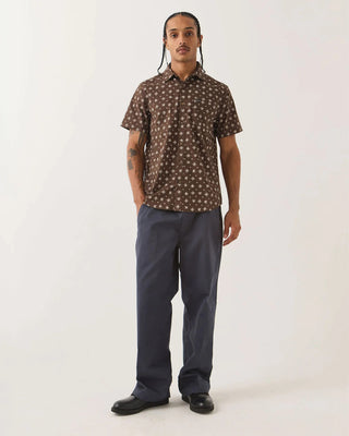 Brixton Charter Print Short Sleeve Shirt - Walnut Brown Bandana