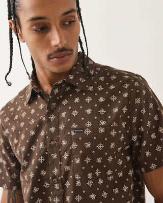 Brixton Charter Print Short Sleeve Shirt - Walnut Brown Bandana