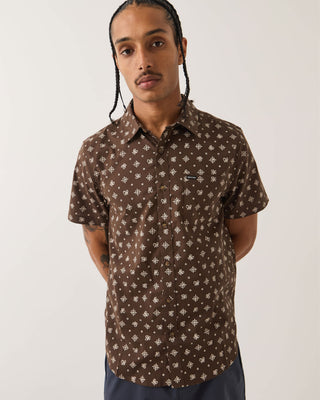 Brixton Charter Print Short Sleeve Shirt - Walnut Brown Bandana