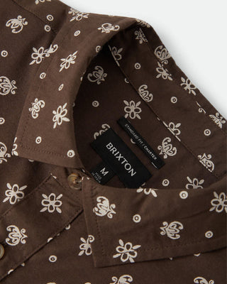 Brixton Charter Print Short Sleeve Shirt - Walnut Brown Bandana