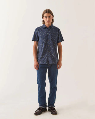 Charter Print S/S Shirt - Washed Navy/Micro Floral
