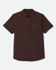 Brixton Charter Slub Short Sleeve Woven Shirt - Chocolate