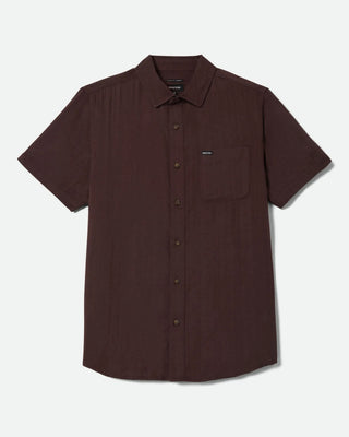 Brixton Charter Slub Short Sleeve Woven Shirt - Chocolate