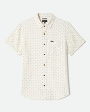 Brixton Charter Slub Short Sleeve Shirt - Off White Micro Geo