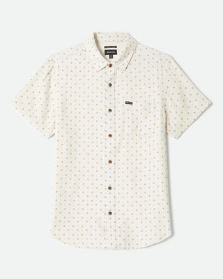 Brixton Charter Slub Short Sleeve Shirt - Off White Micro Geo
