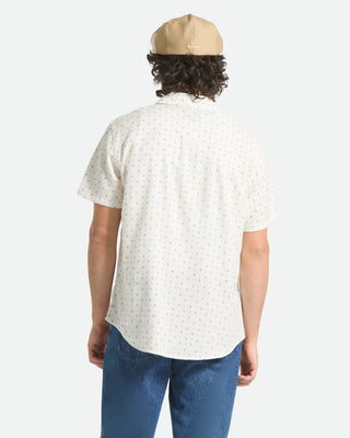 Brixton Charter Slub Short Sleeve Shirt - Off White Micro Geo
