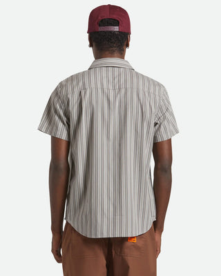 Brixton Charter Stripe Short Sleeve Shirt - Charcoal/Grey