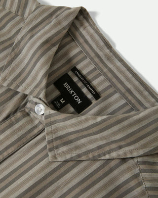 Brixton Charter Stripe Short Sleeve Shirt - Charcoal/Grey